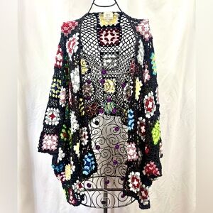 LA Blend floral print crochet cardigan size S/M